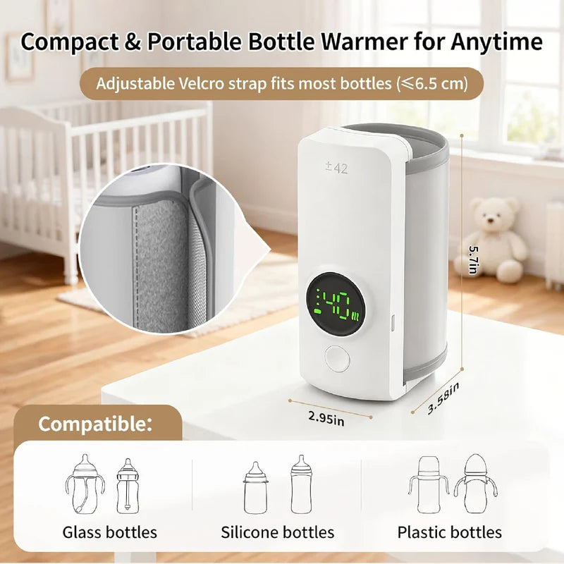 🍼 Baby Crying for Milk? Warm It in Just 2–5 Minutes! 🔥 Portable Rechargeable Bottle Warmer – Perfect for Travel & Night Feeds