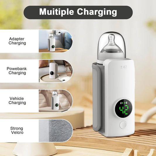 🍼 Baby Crying for Milk? Warm It in Just 2–5 Minutes! 🔥 Portable Rechargeable Bottle Warmer – Perfect for Travel & Night Feeds