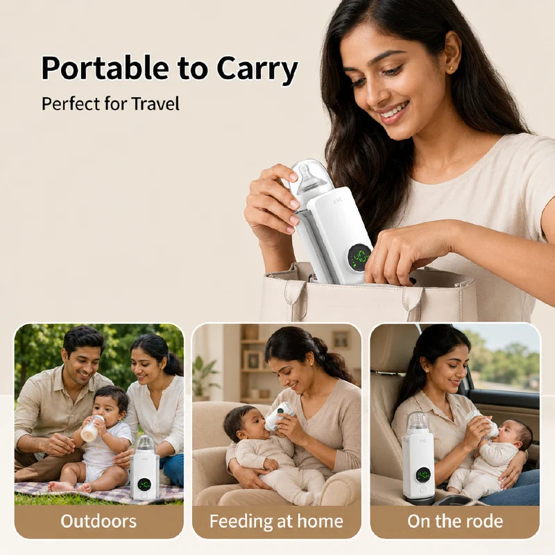🍼 Baby Crying for Milk? Warm It in Just 2–5 Minutes! 🔥 Portable Rechargeable Bottle Warmer – Perfect for Travel & Night Feeds