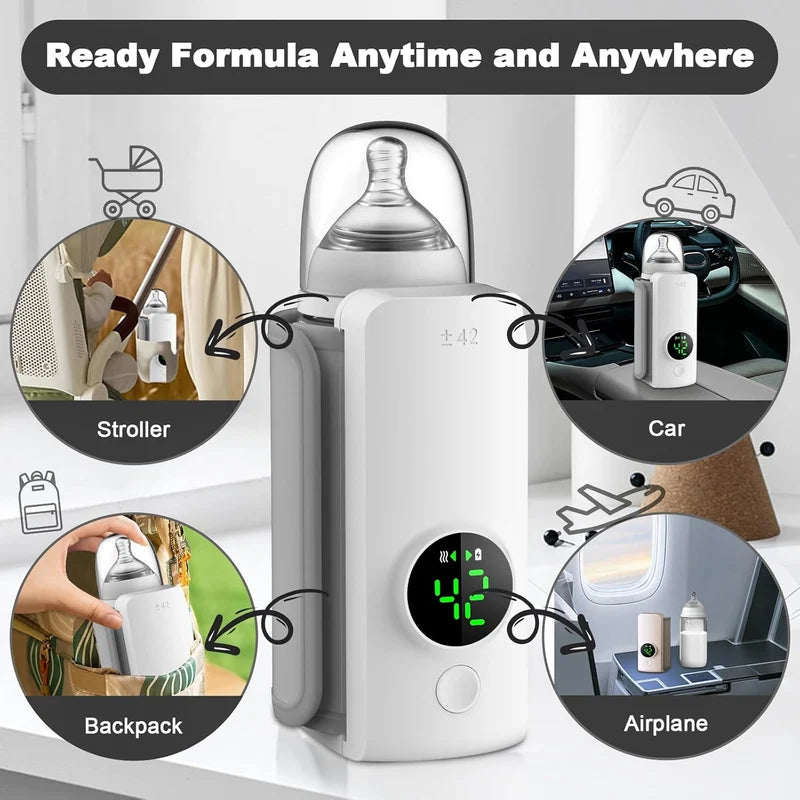 🍼 Baby Crying for Milk? Warm It in Just 2–5 Minutes! 🔥 Portable Rechargeable Bottle Warmer – Perfect for Travel & Night Feeds