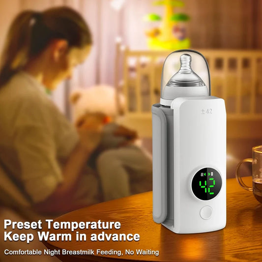 🍼 Baby Crying for Milk? Warm It in Just 2–5 Minutes! 🔥 Portable Rechargeable Bottle Warmer – Perfect for Travel & Night Feeds