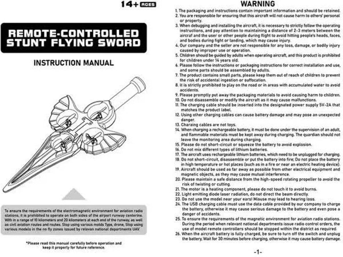 🚀 Sword Fighter RC Drone – 360° Stunt Flying & Remote Control Toy